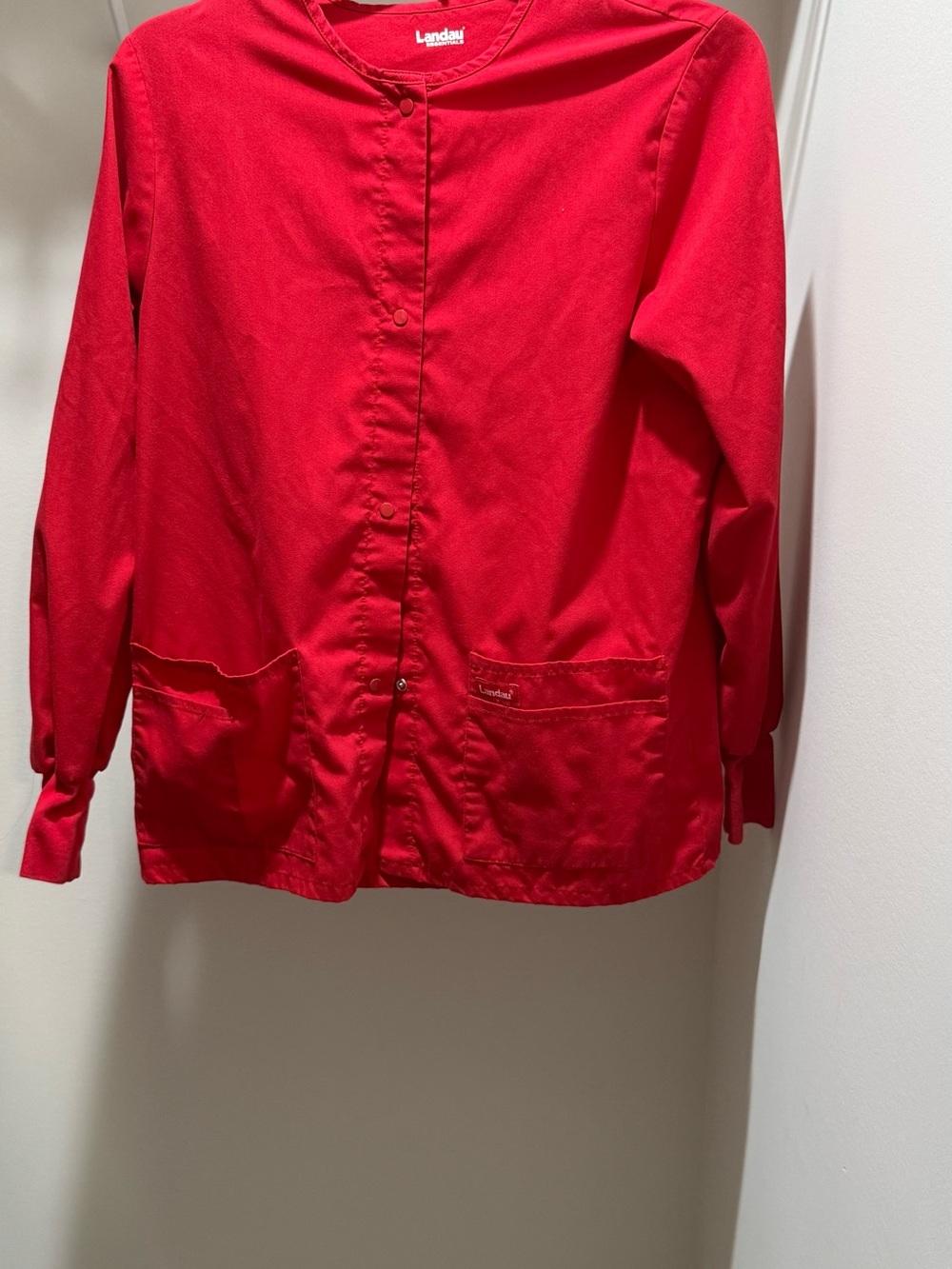 Landau Women's Bright Red Snap-Front Utility Jacket